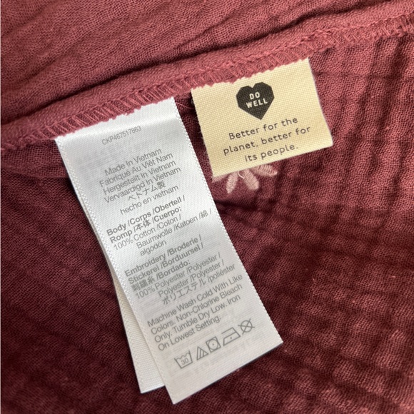 Madewell Embroidered Lightspun Peplum Open-Back Top, Size Small - Picture 8 of 8